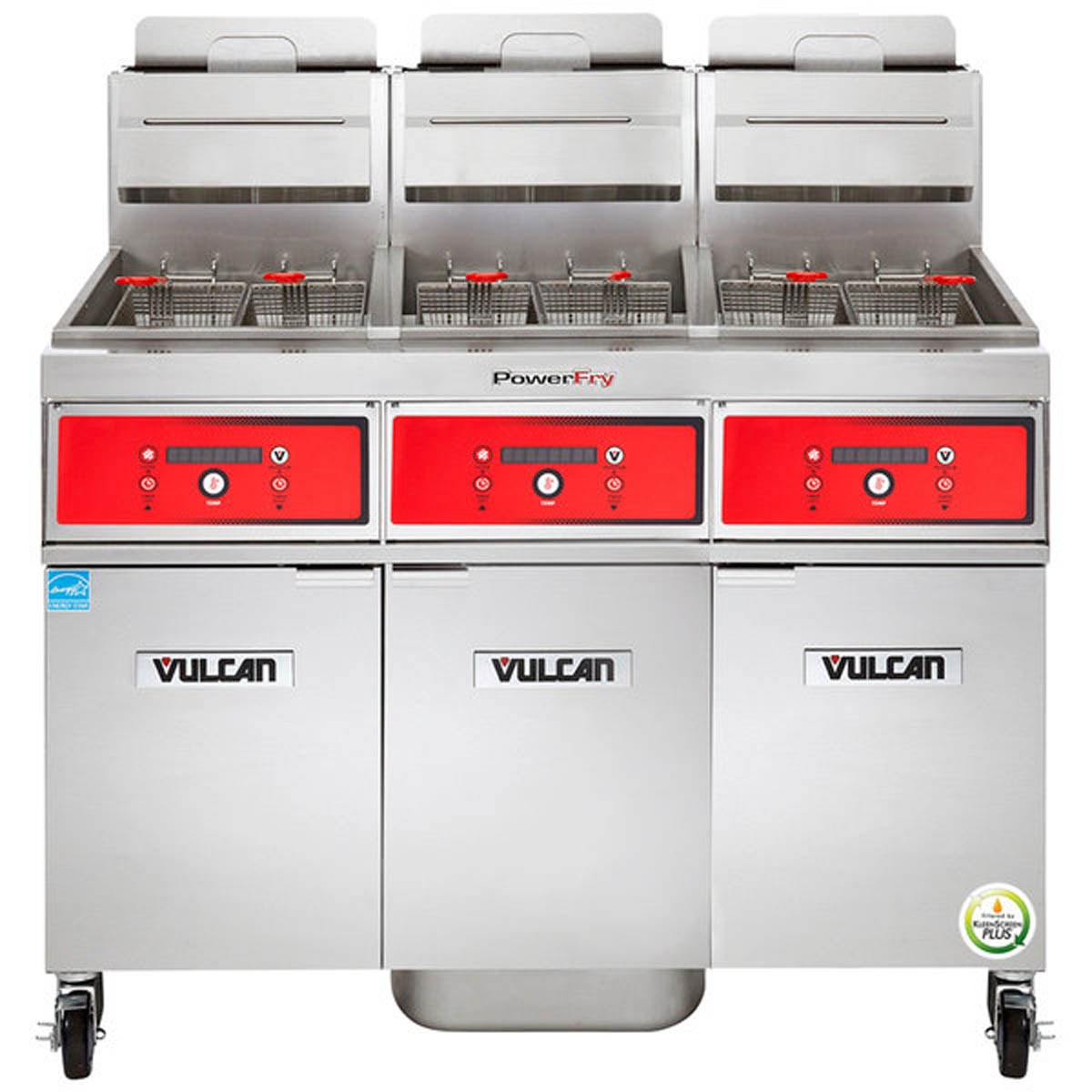 Vulcan 3TR45DF 46.5-Inch 135-lb Commercial Gas Fryer — Digital Controls, Ng Or Lp