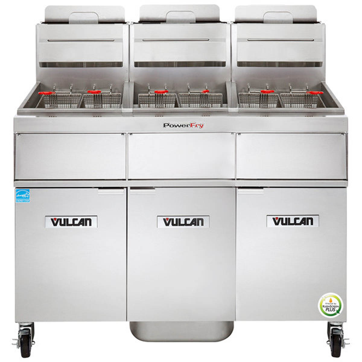 Vulcan 3VK45AF 46.5-Inch 135-lb Commercial Gas Fryer — Solid State Controls, Ng Or Lp
