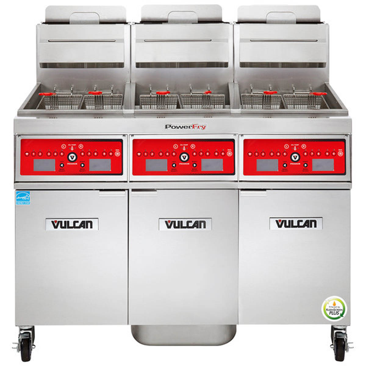 Vulcan 3VK85CF 63-Inch 255-lb Commercial Gas Fryer — Computer Controls, Ng Or Lp