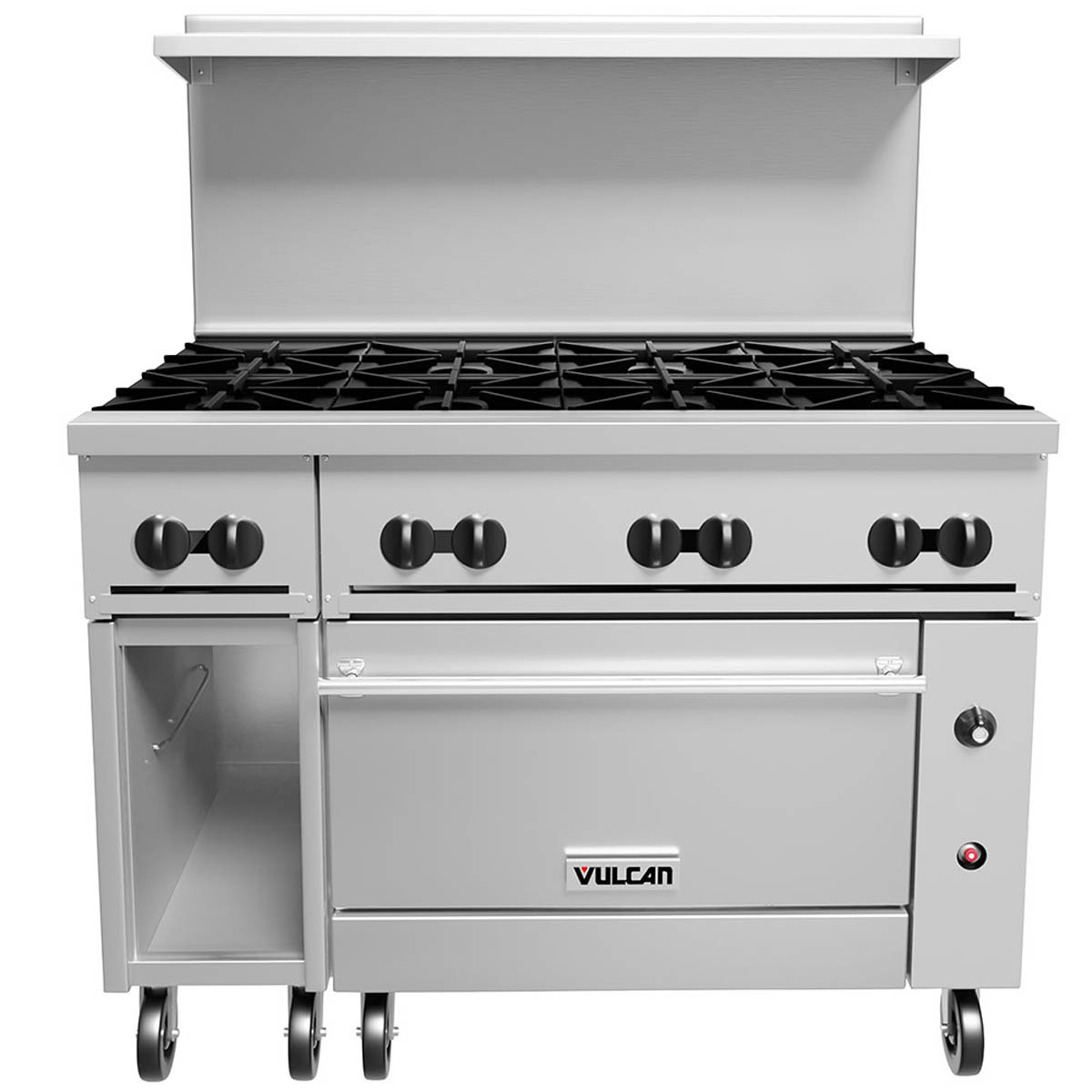 Vulcan 48C-8B 48-Inch Commercial Gas Range — 4 Burners, Convection Oven, Manual Control