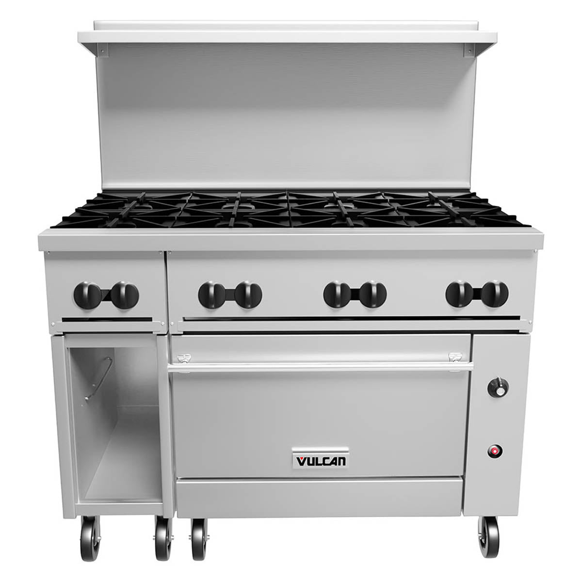 Vulcan 48S-8B 48-Inch Commercial Gas Range — 8 Burners, Standard Oven, Manual Control