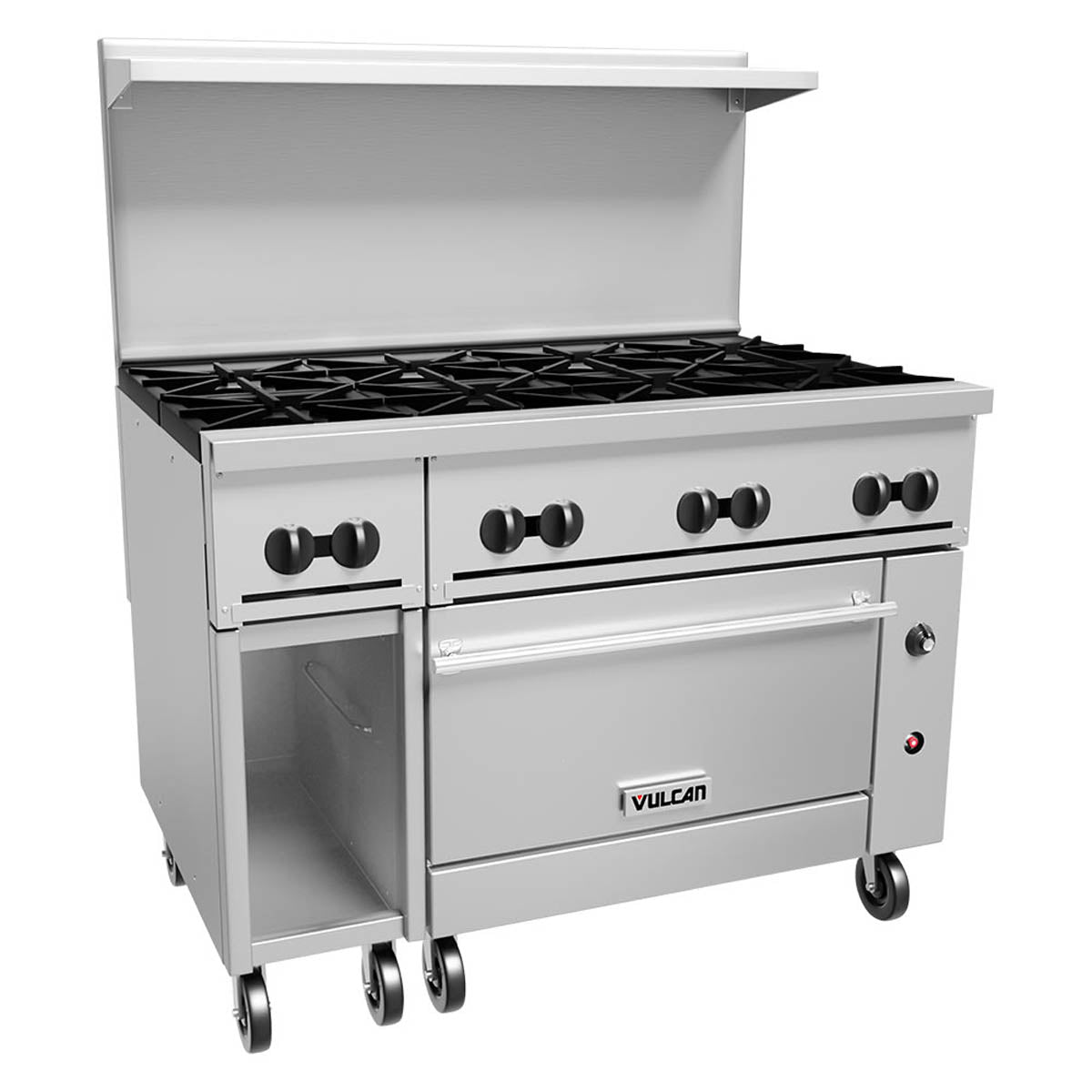 Vulcan 48S-8B 48-Inch Commercial Gas Range — 8 Burners, Standard Oven, Manual Control