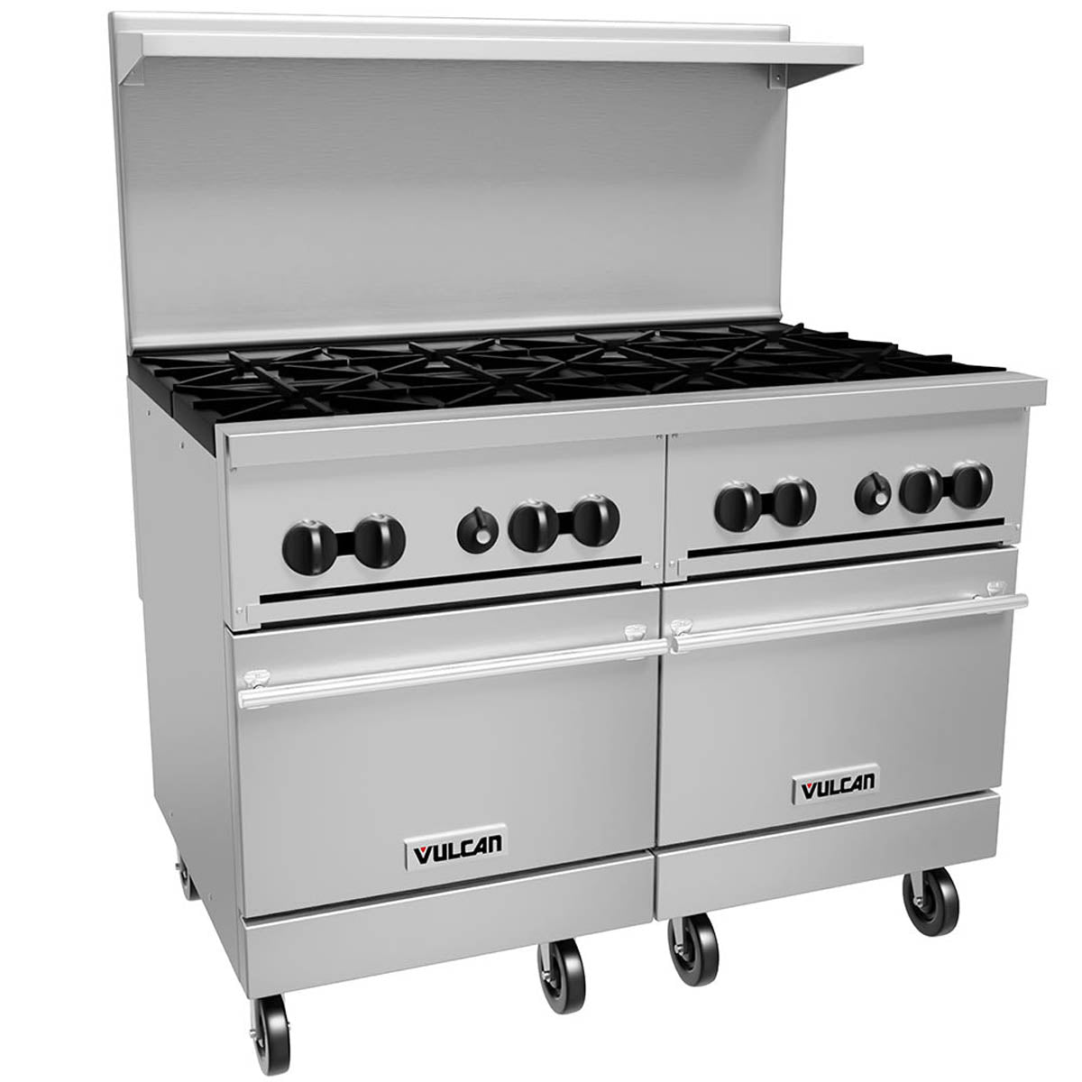 Vulcan 48SS-8B 48-Inch Commercial Gas Range — 8 Burners, Standard Oven, Manual Control