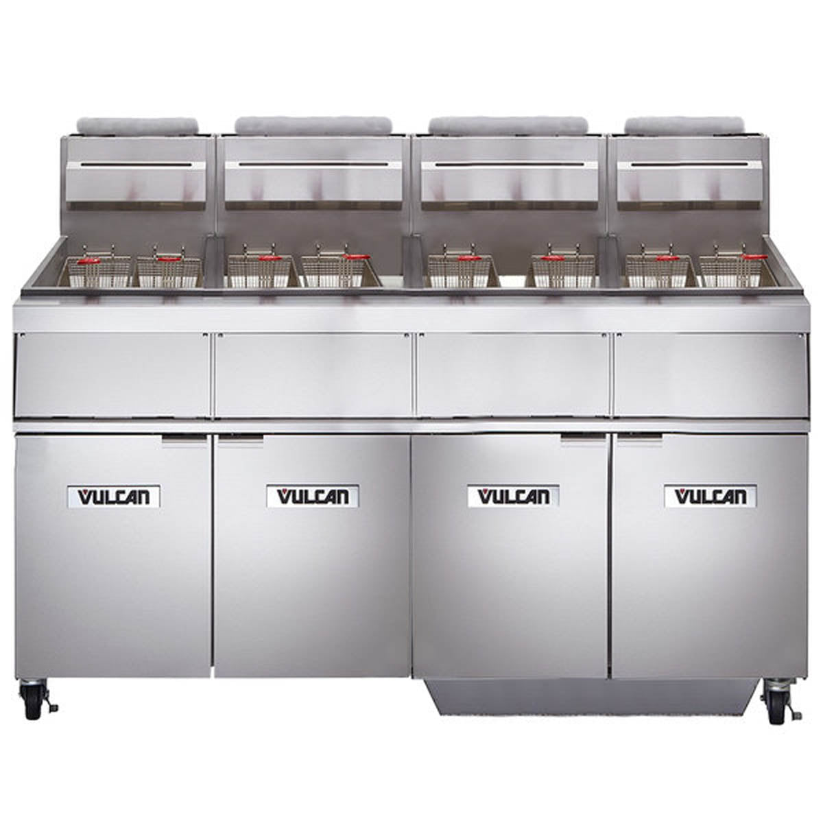 Vulcan 4GR45MF 62-Inch 180-lb Commercial Gas Fryer — Millivolt Controls, Ng Or Lp