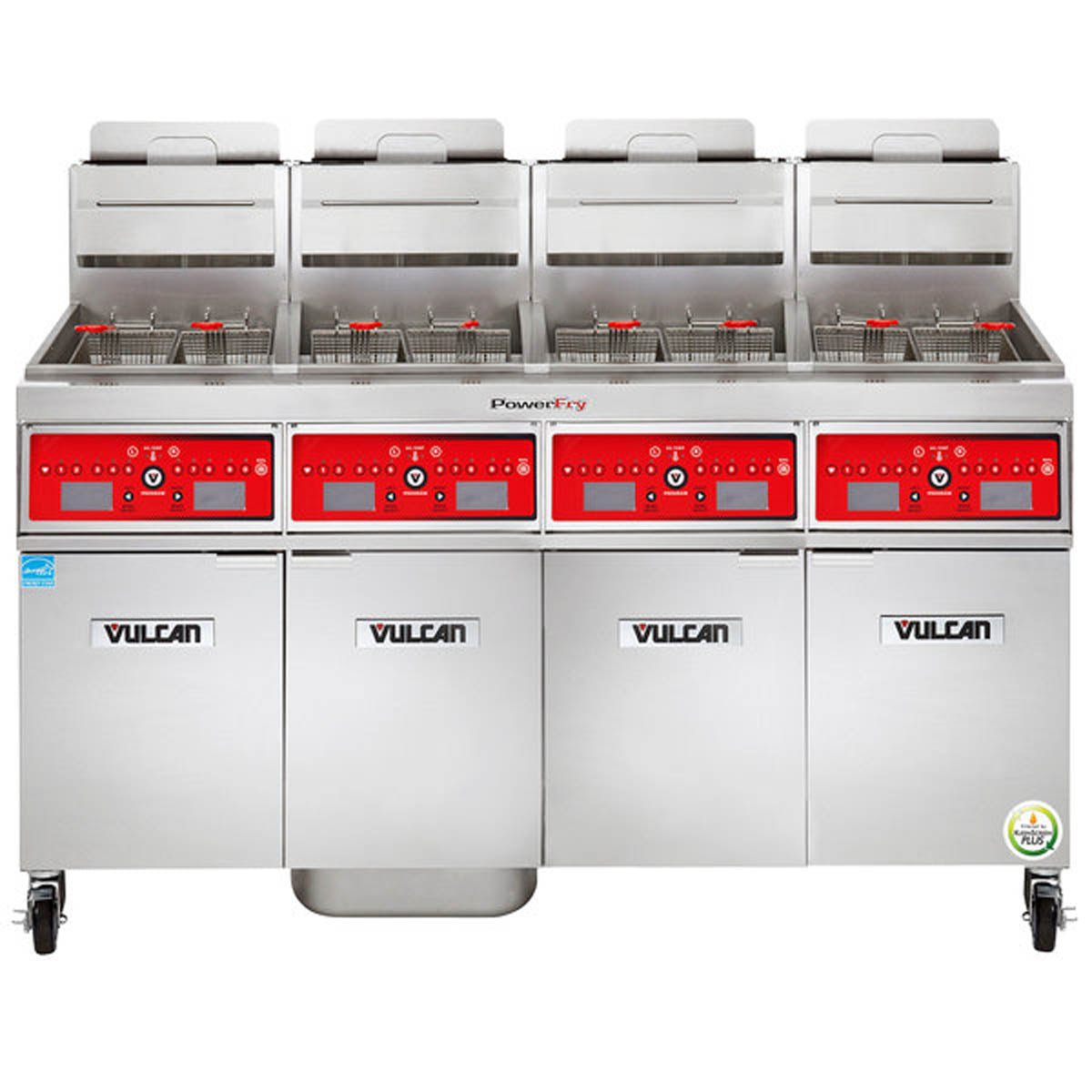 Vulcan 4TR45CF 62-Inch 180-lb Commercial Gas Fryer — Computer Controls, Ng Or Lp