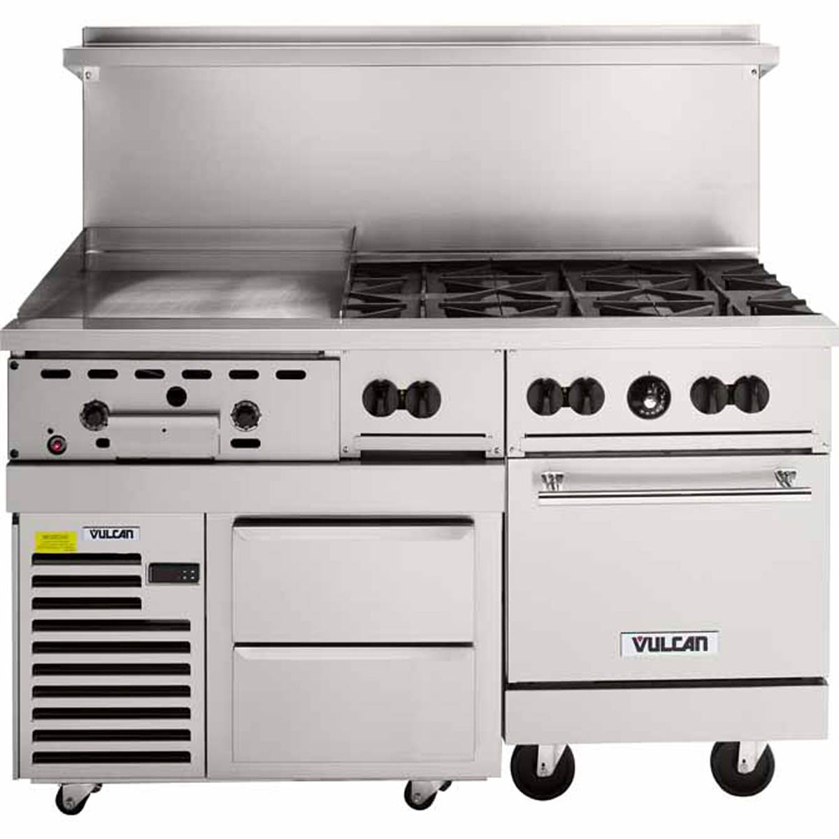 Vulcan 60RS-24G6B 60-Inch Commercial Gas Range — 6 Burners, Standard Oven, Manual Control