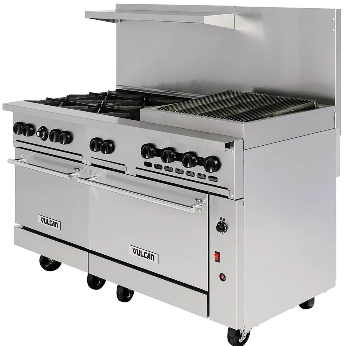 Vulcan 60SC-6B24CBP 60-Inch Commercial Gas Range — 6 Burners, Standard & Convection Oven, Manual Control