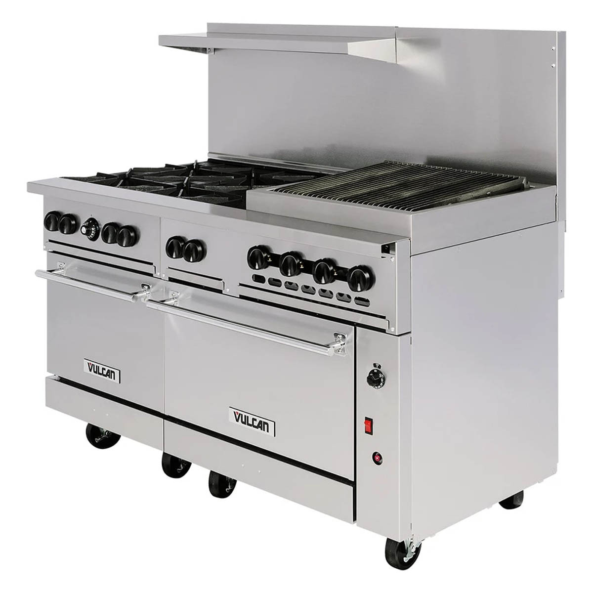 Vulcan 60SC-6B24GB 60-Inch Commercial Gas Range — 6 Burners, Standard & Convection Oven, Manual Control