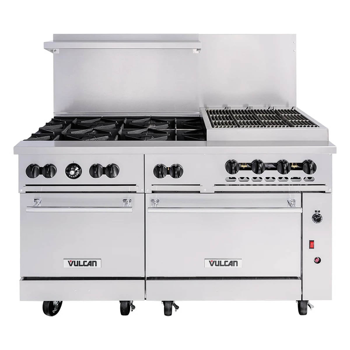 Vulcan 60SC-6B24GB 60-Inch Commercial Gas Range — 6 Burners, Standard & Convection Oven, Manual Control