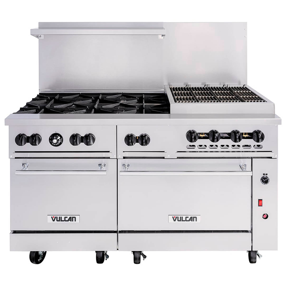 Vulcan 60SS-6B24CBN 60-Inch Commercial Gas Range — 6 Burners, Standard Oven, Manual Control