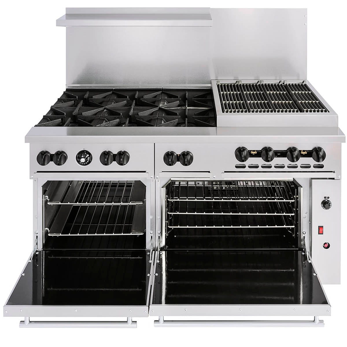 Vulcan 60SS-6B24CBP 60-Inch Commercial Gas Range — 6 Burners, Standard Oven, Manual Control