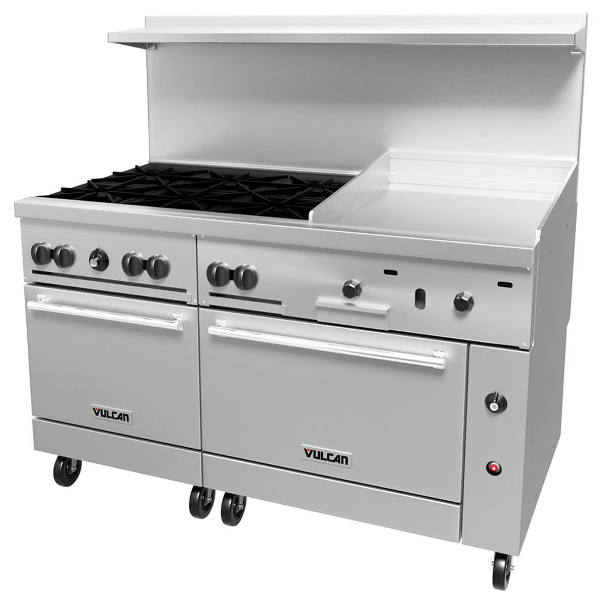Vulcan 60SS-6B24G 60-Inch Commercial Gas Range — 6 Burners, Standard Oven, Manual Control