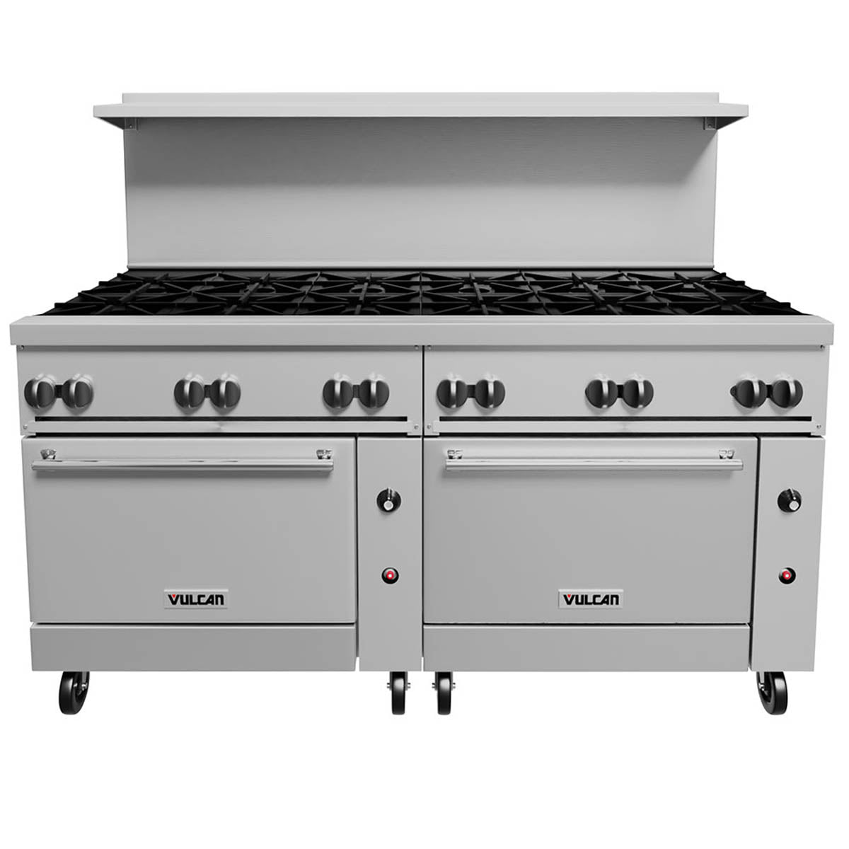 Vulcan 72SS-12B 72-Inch Commercial Gas Range — 12 Burners, Standard Oven, Manual Control