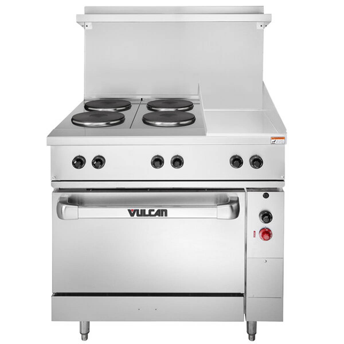 Vulcan EV36S-4FP12G208 36-Inch Commercial Electric Range — 4 Burners, Standard Oven, 208V