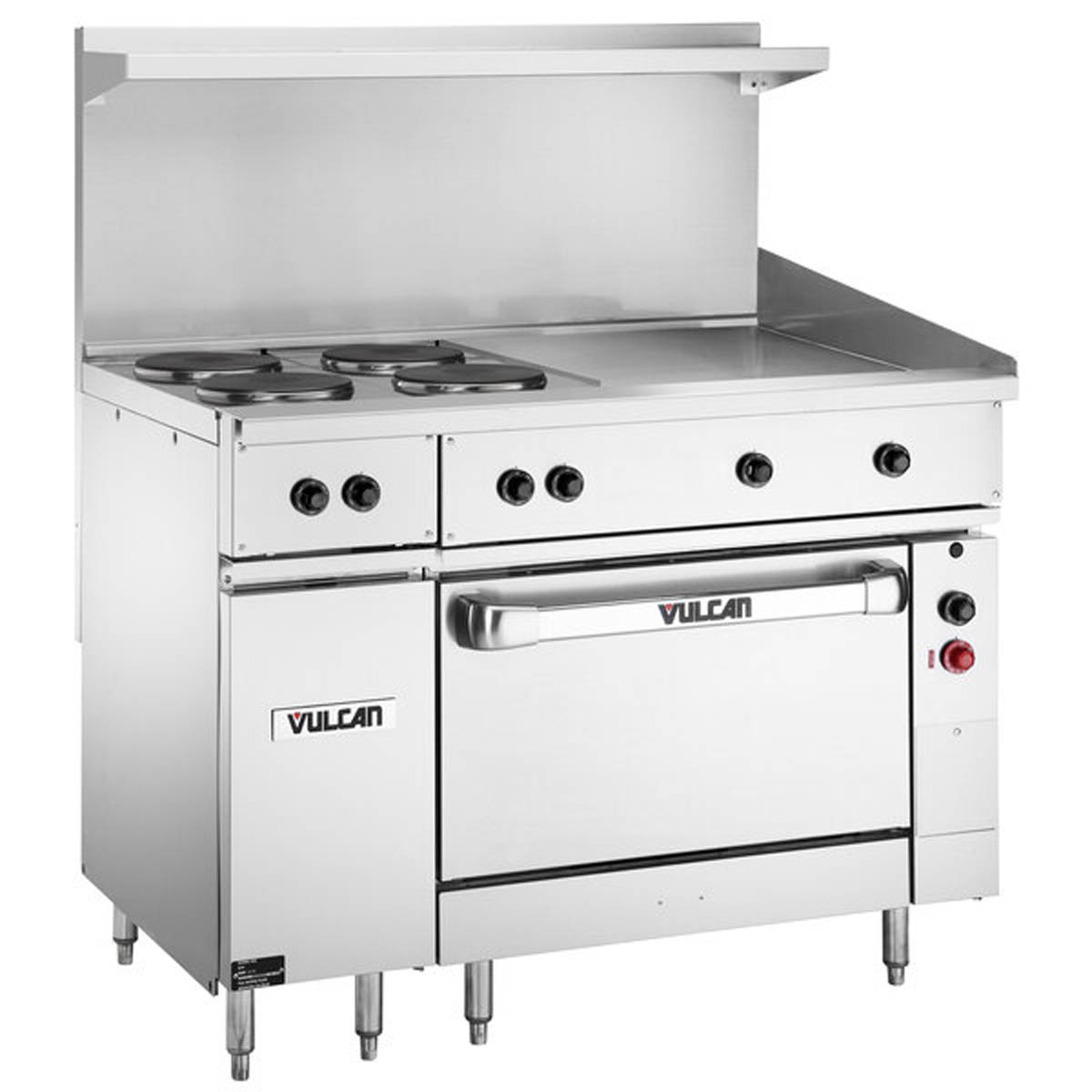Vulcan EV48S-4FP24G208 48-Inch Commercial Electric Range — 4 Burners, Standard Oven, 208V