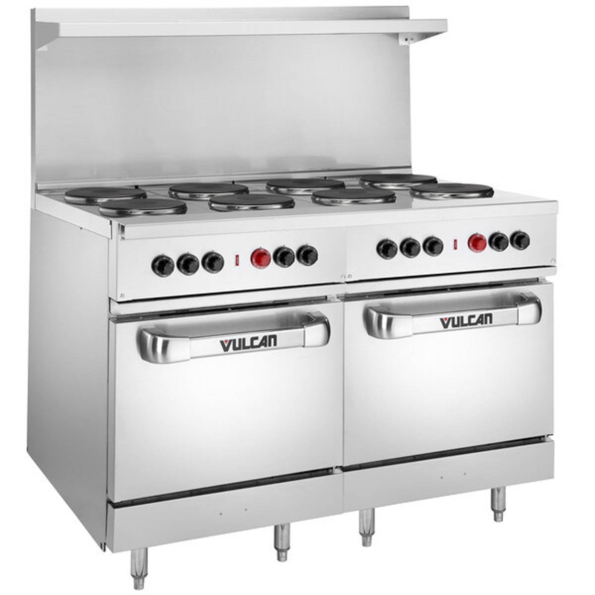Vulcan EV48SS-8FP480 48-Inch Commercial Electric Range — 8 Burners, Standard Oven, 480V