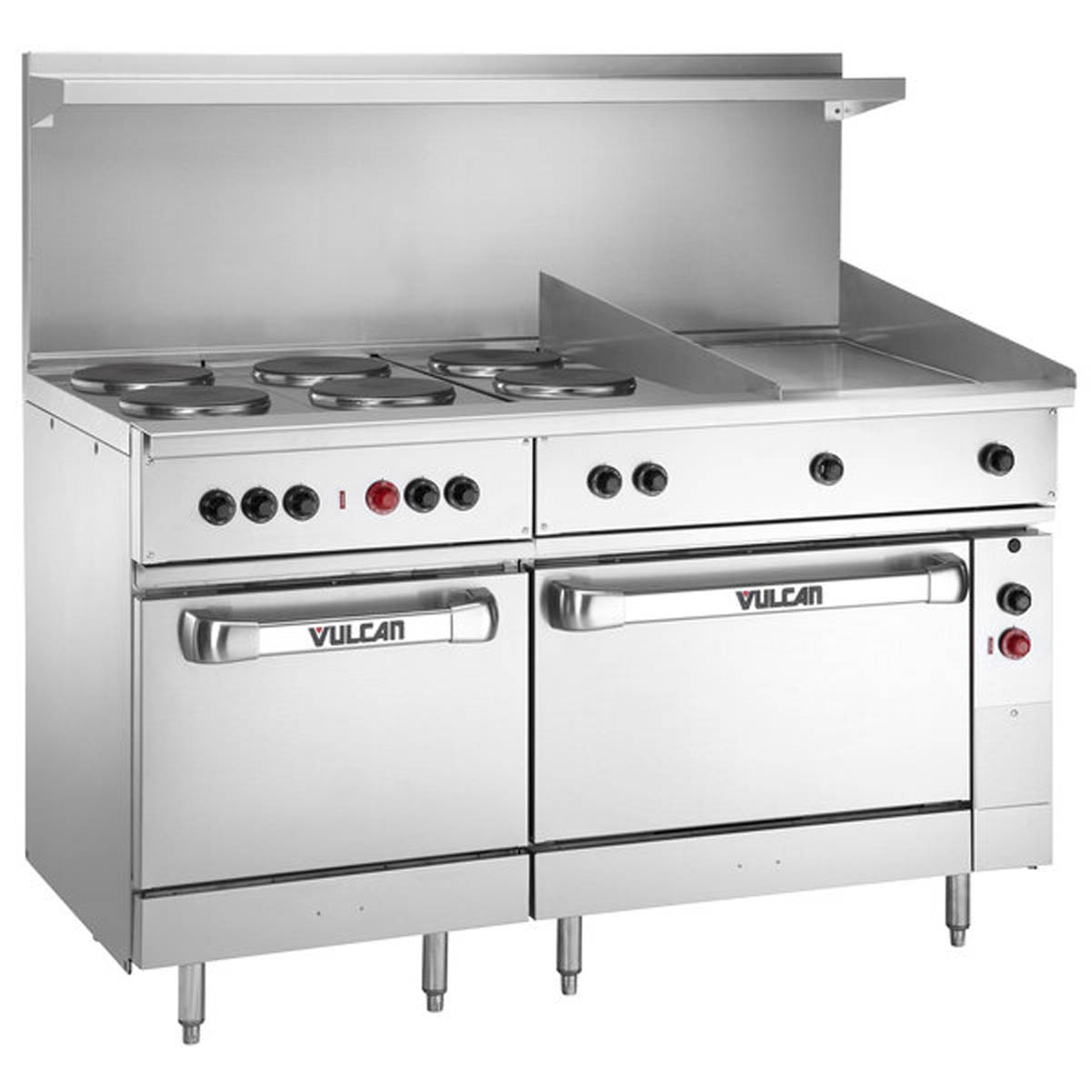 Vulcan EV60SS-6FP24G240 60-Inch Commercial Electric Range — 6 Burners, Standard Oven, 240V