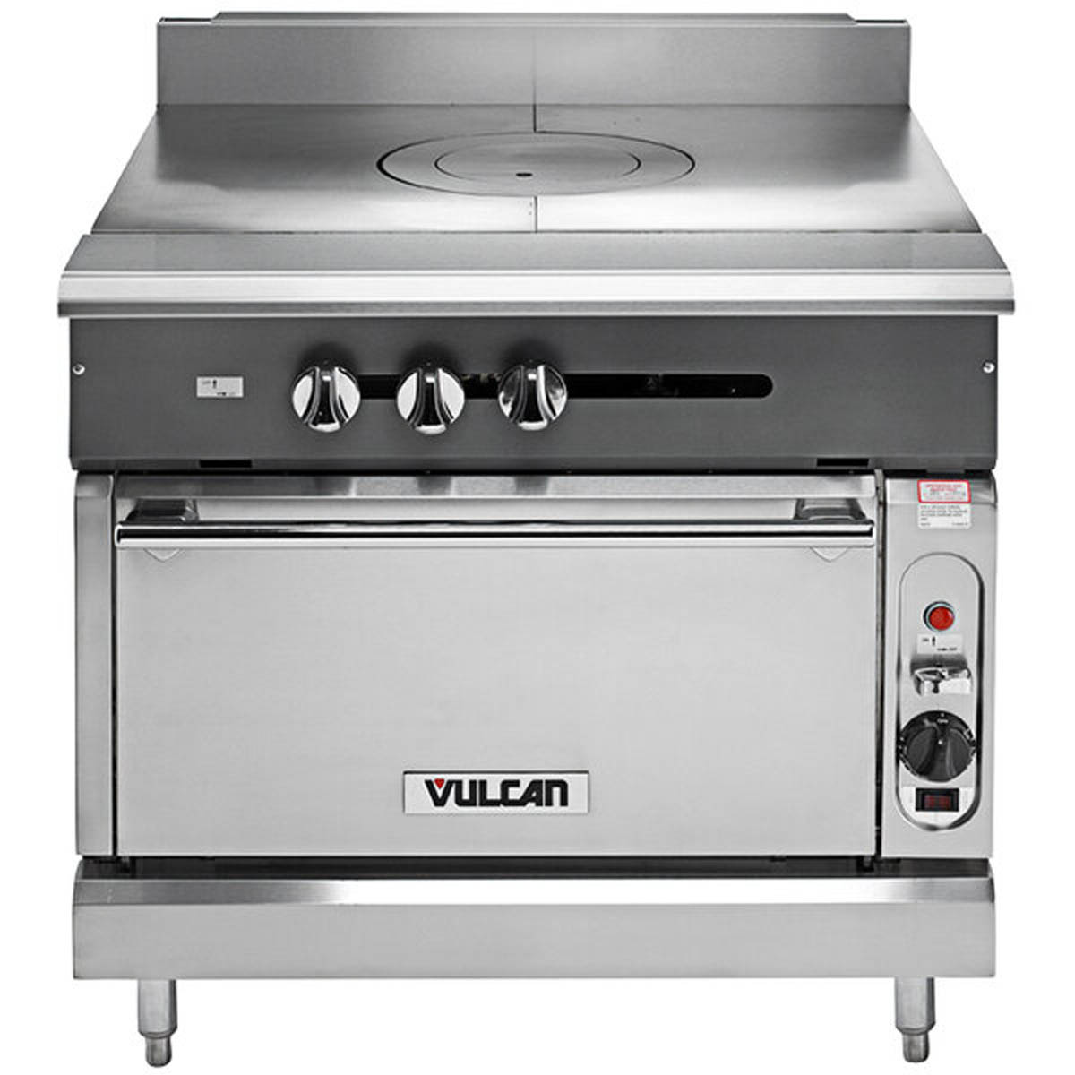 Vulcan V1FT36C 36-Inch Commercial Gas Range — Convection Oven, Manual Control