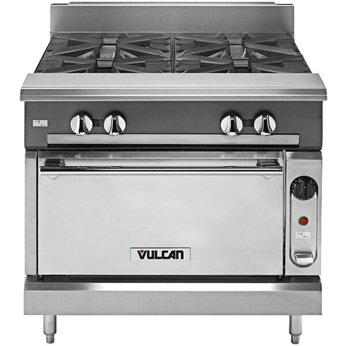 Vulcan V4B36C 36-Inch Commercial Gas Range — 4 Burners, Convection Oven, Manual Control