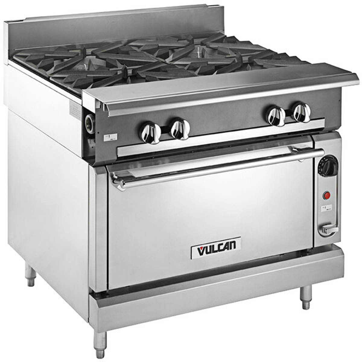 Vulcan V4B36C 36-Inch Commercial Gas Range — 4 Burners, Convection Oven, Manual Control