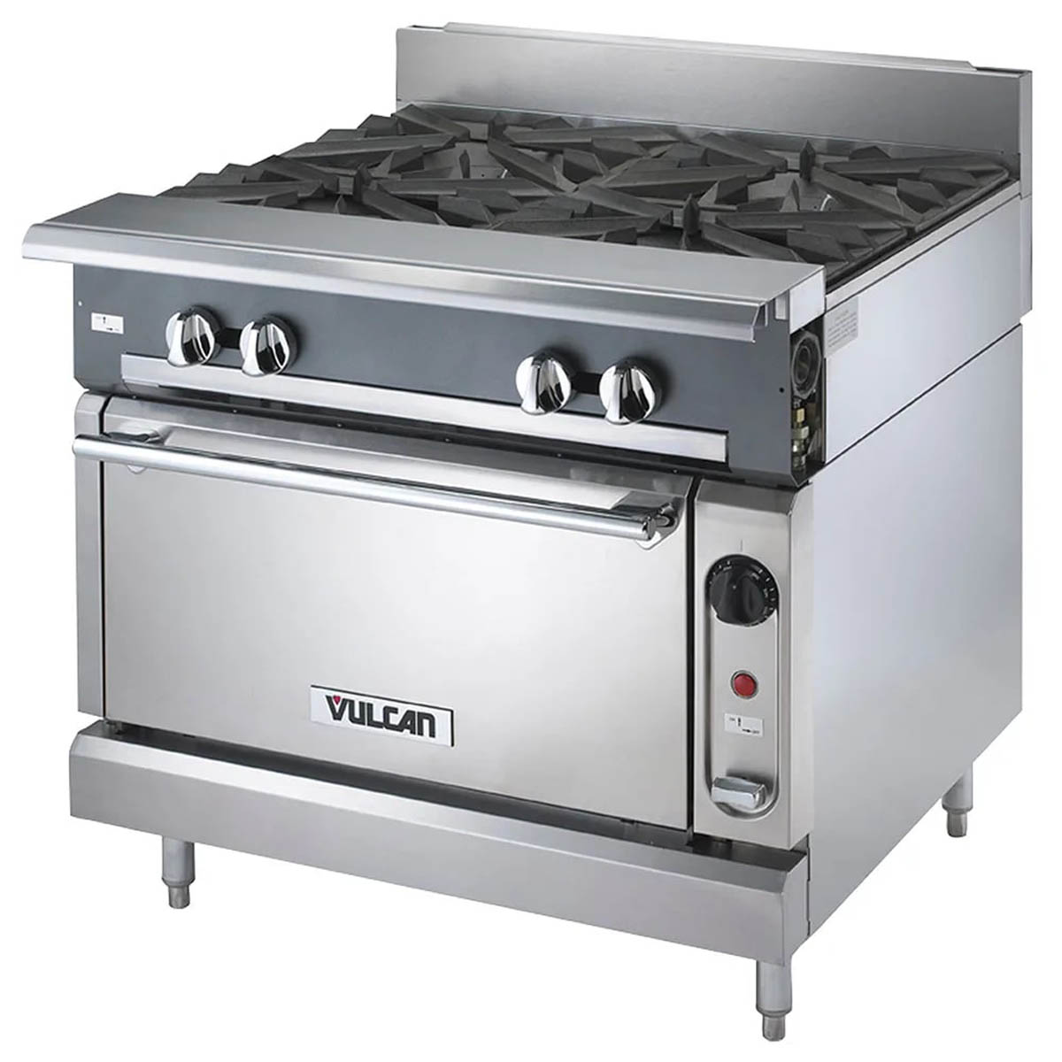 Vulcan V4B36C 36-Inch Commercial Gas Range — 4 Burners, Convection Oven, Manual Control