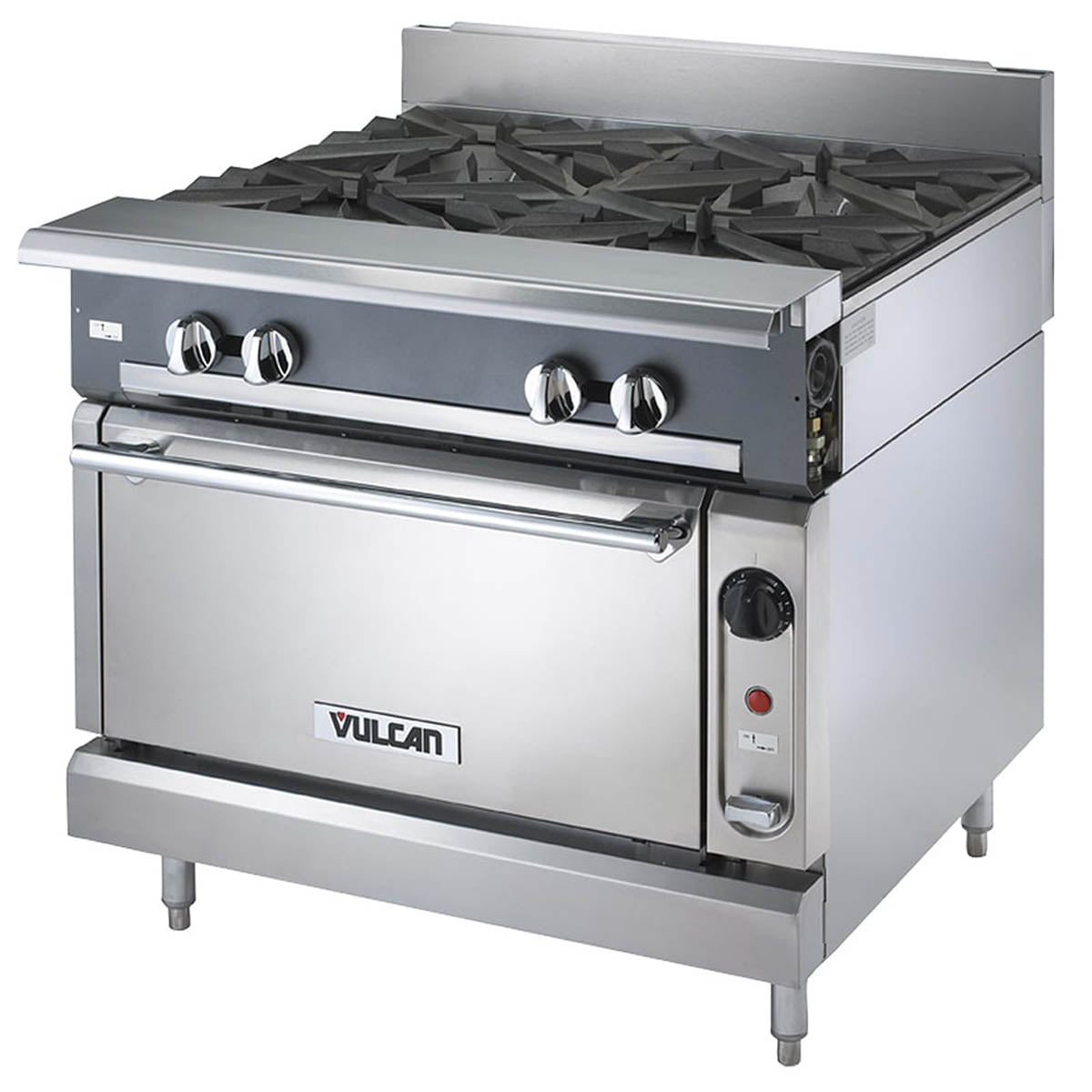 Vulcan V4B36S 36-Inch Commercial Gas Range — 4 Burners, Standard Oven, Manual Control