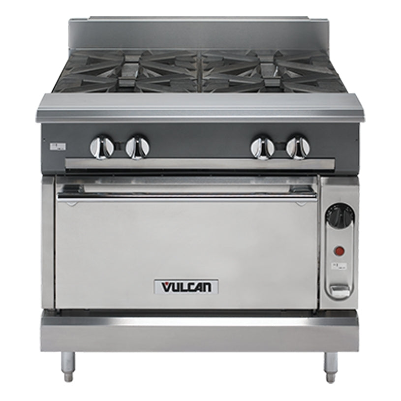 Vulcan V4B36S 36-Inch Commercial Gas Range — 4 Burners, Standard Oven, Manual Control