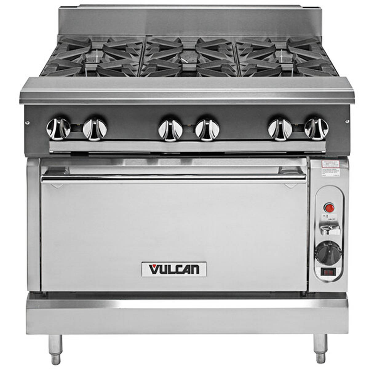 Vulcan V6B36C 36-Inch Commercial Gas Range — 6 Burners, Convection Oven, Manual Control