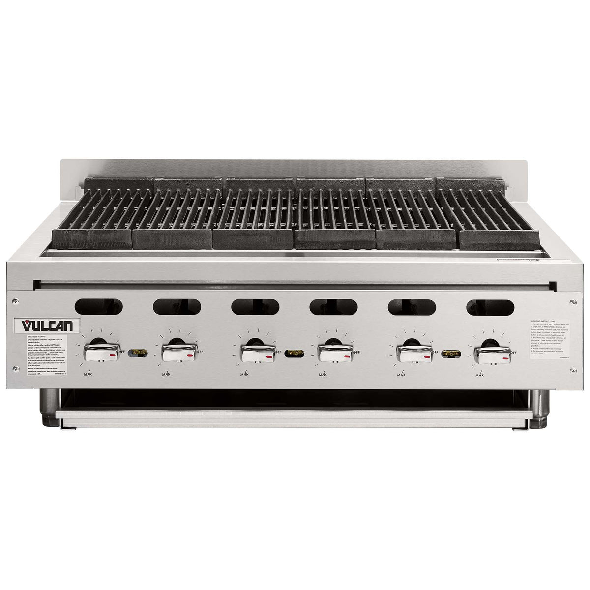 Vulcan VACB25 25.13-Inch Commercial Gas Charbroiler β 4 Burners, Infinite Control