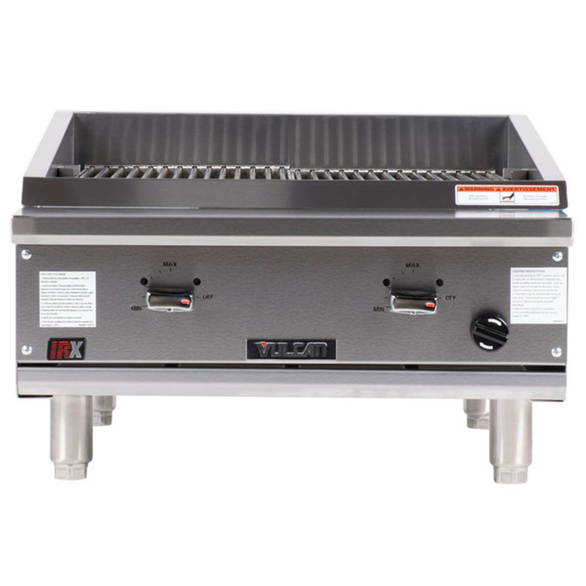 Vulcan VTEC25 25.38-Inch Commercial Gas Charbroiler β 2 Burners, Manual Controls
