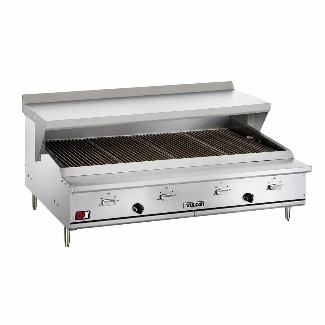 Vulcan VTEC60 58.38-Inch Commercial Gas Charbroiler — 5 Burners, Manual Controls