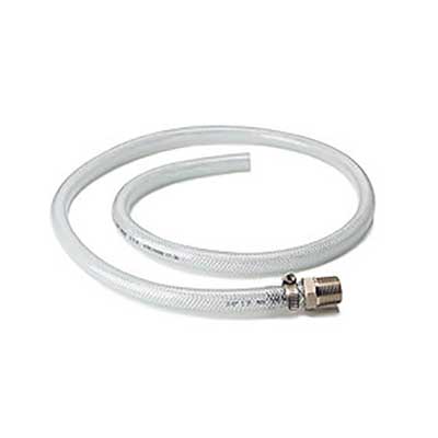 Waring CAC157 clear drain hose assembly with metal fitting, coiled