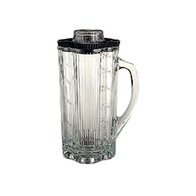 Waring CAC32 40 oz. glass blender container with lid, front view