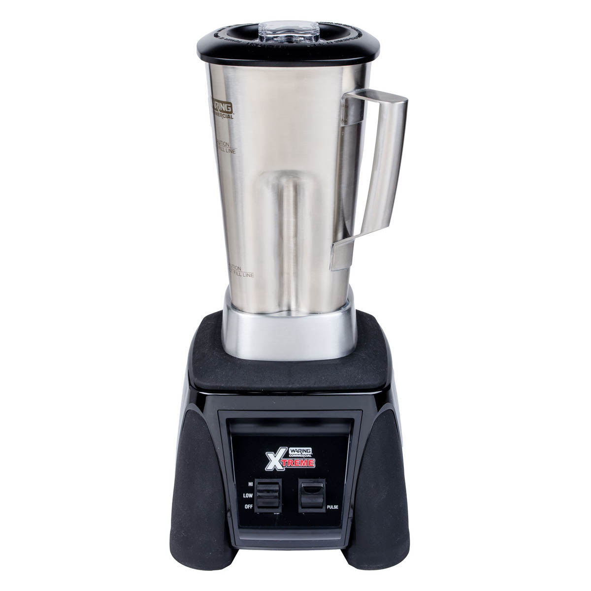 Waring MX1000XTS Xtreme blender with 64 oz. stainless steel container, front view