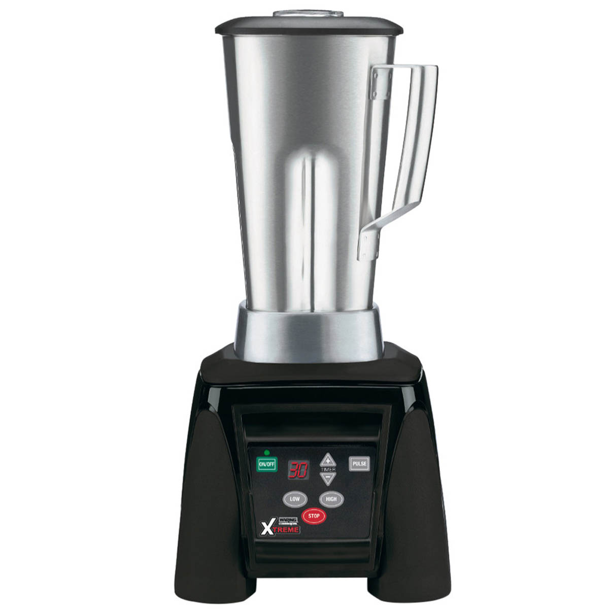 Waring MX1100XTS Xtreme blender with 64 oz. stainless steel container, front view