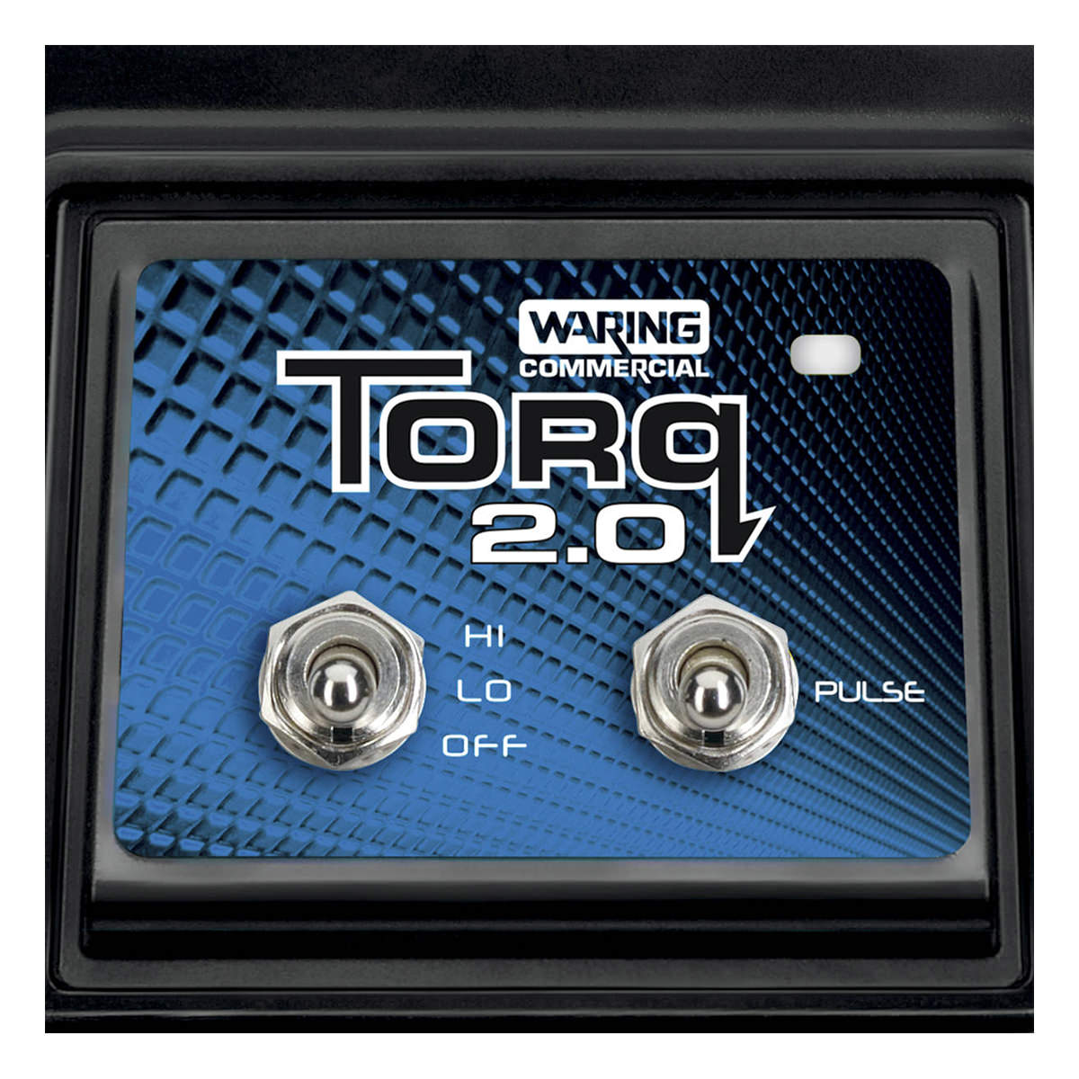 Waring TBB145S6 HI/LO/OFF and PULSE toggle switch panel, close-up