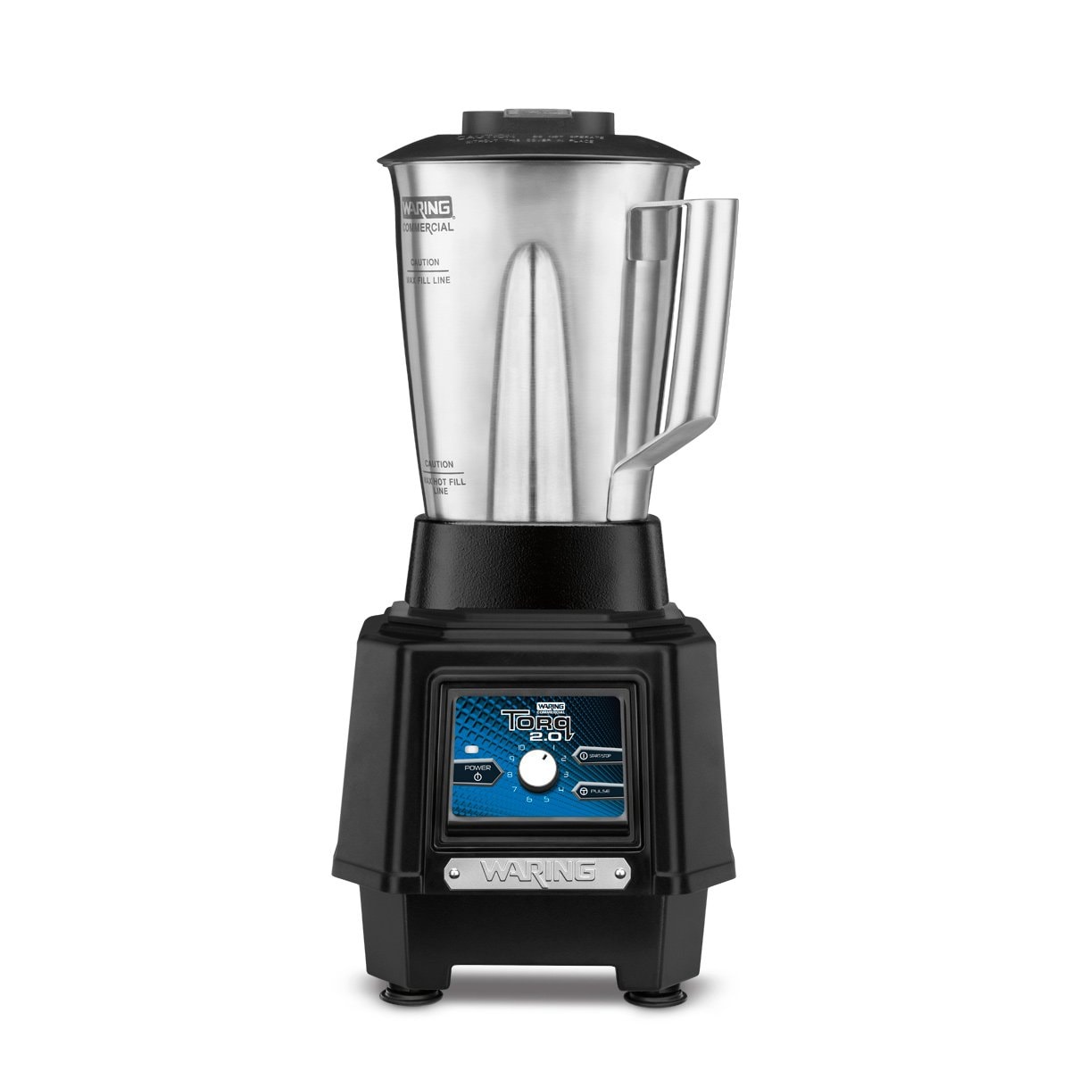 Waring TBB175S4 Torq 2.0 blender with 48 oz. stainless steel container, front view