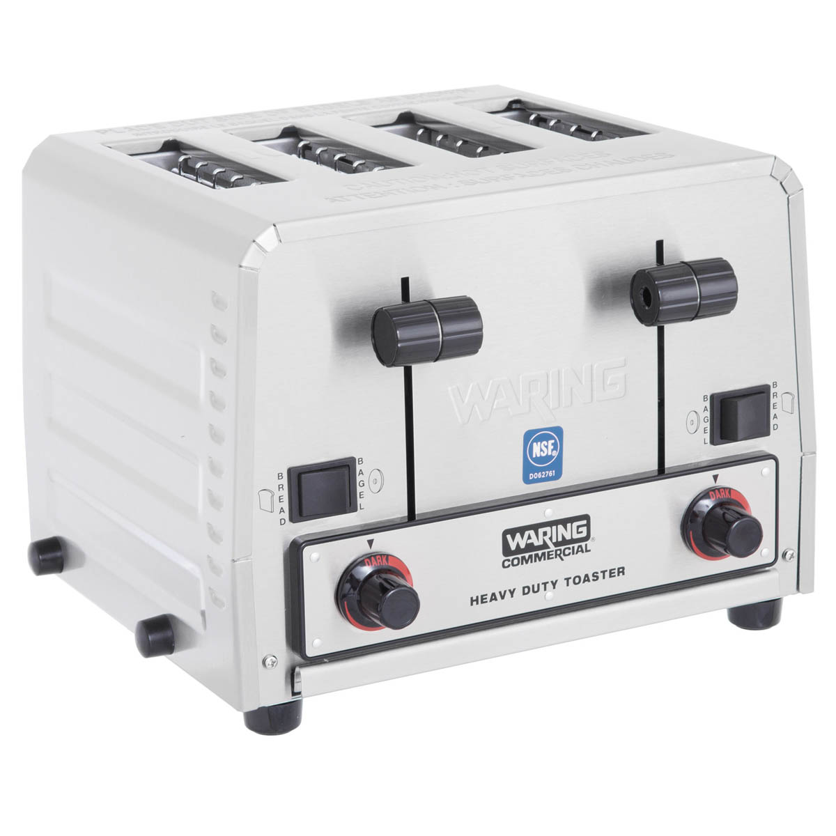 Waring WCT855 switchable bagel and bread toaster, front view
