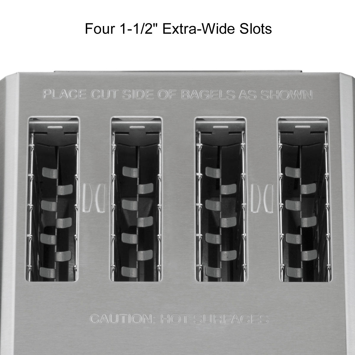 Waring WCT855 top view of four 1-1/2 inch extra-wide slots