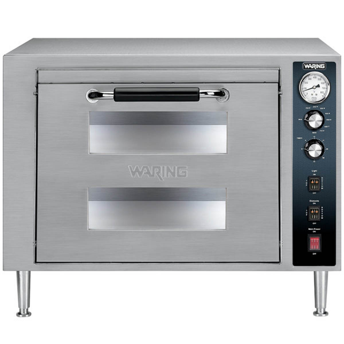 Waring WPO700 double-deck pizza oven with single door, front view