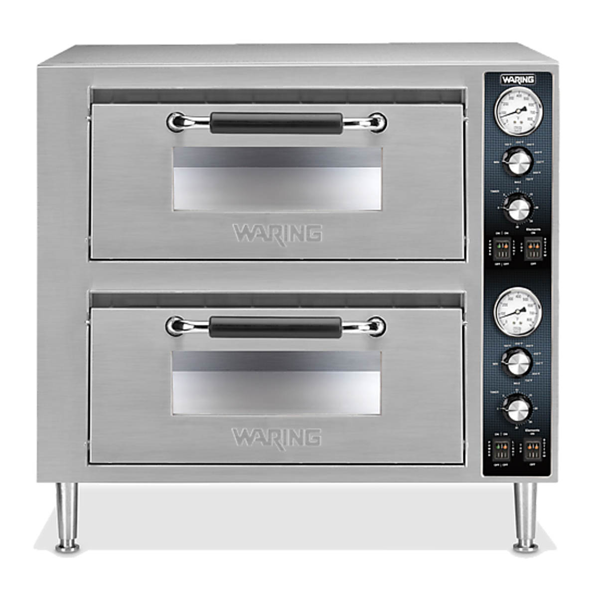 Waring WPO750 double-deck pizza oven, front view