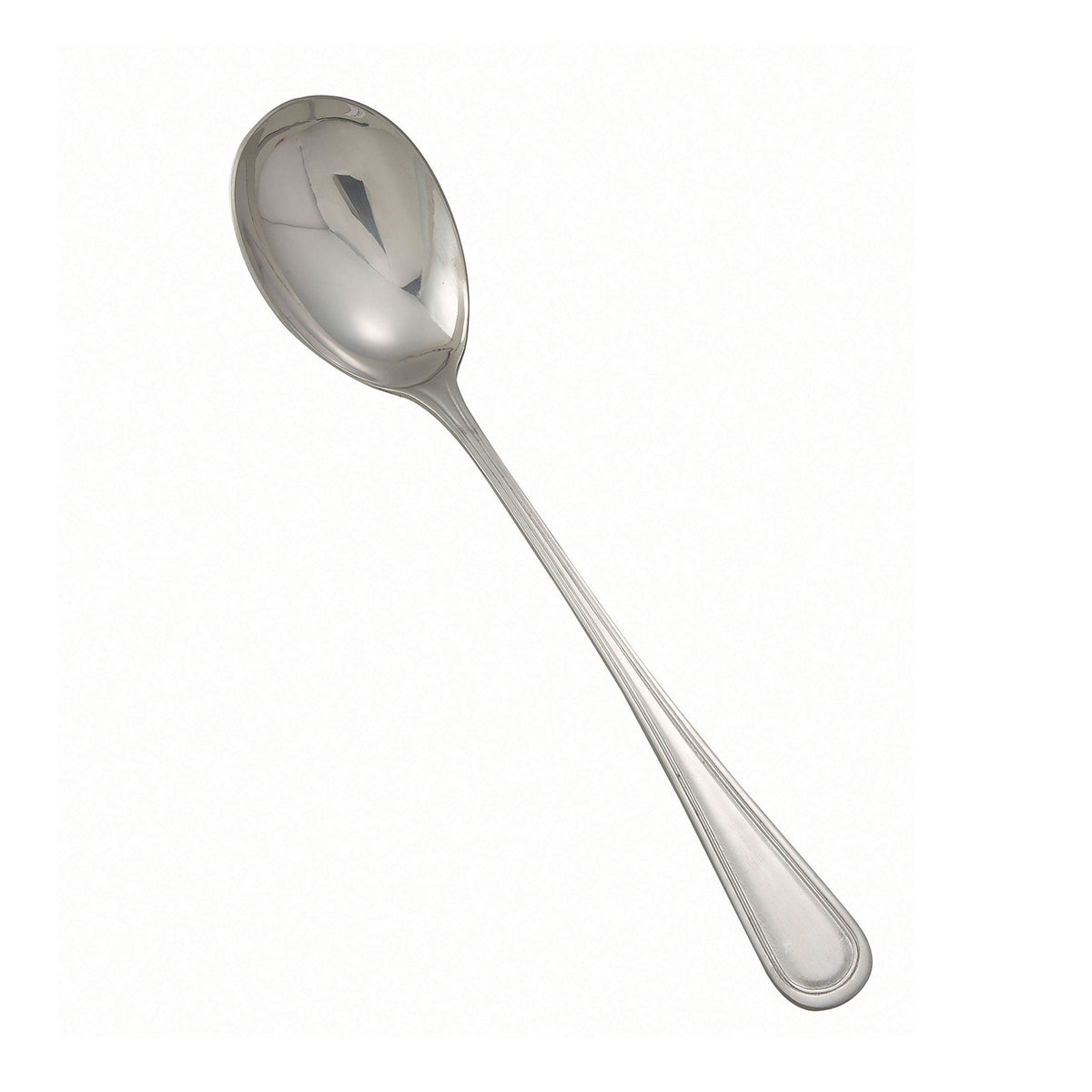 Winco 0030-23 11-1/2" Solid Stainless Steel Serving Spoon Mirror Finish Non-Insulated Handle 1 Dozen