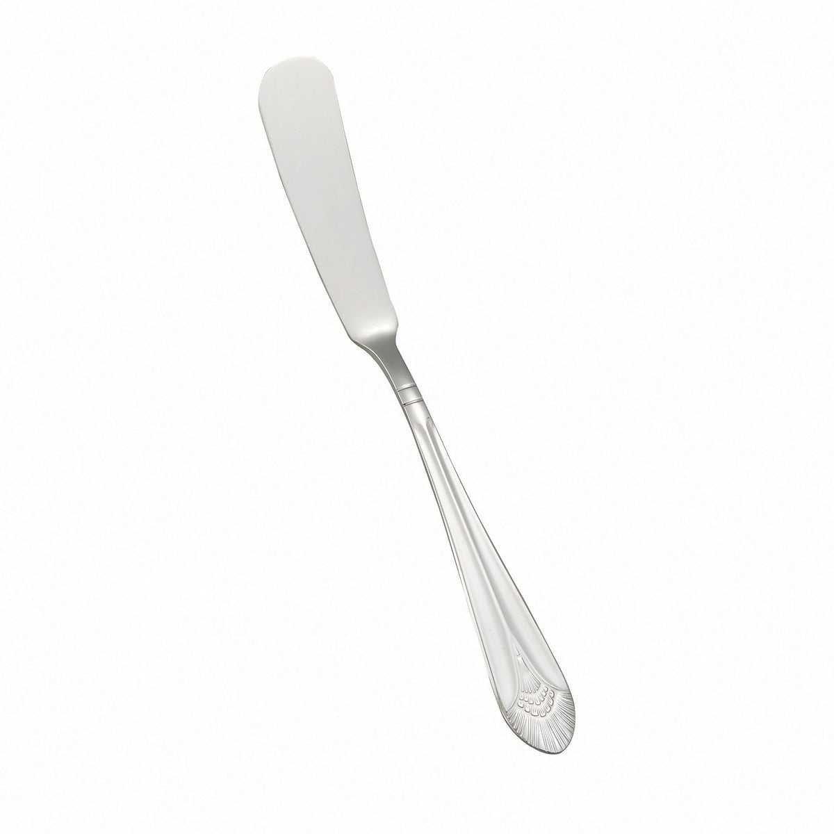 Winco 0031-12 Butter Spreader, 6-3/4" Mirror Peacock 18/8 Stainless Steel 5-6" Length - 1 Dozen
