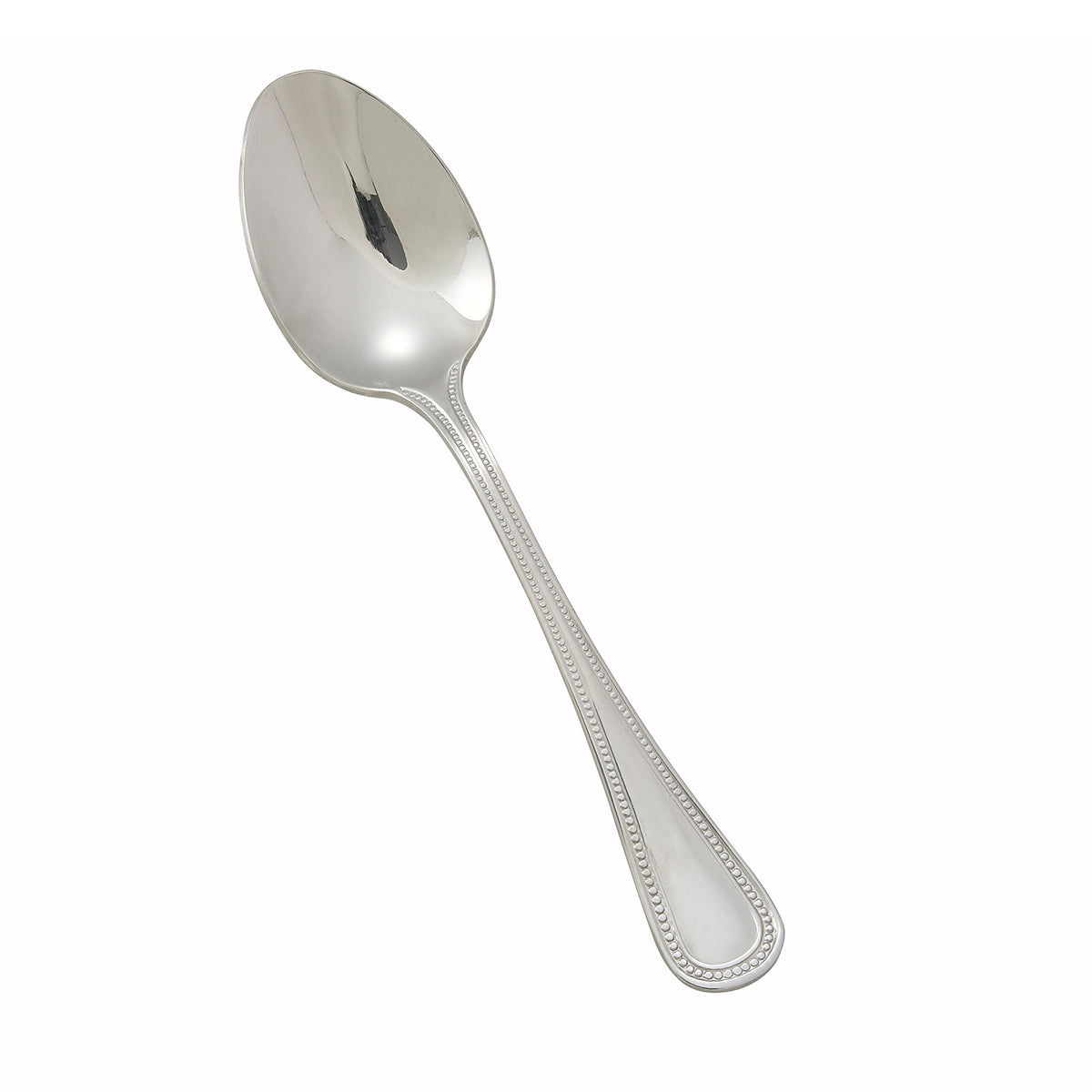 Winco 0036-03 Deluxe Pearl 7-1/4" Dinner Spoon, 18/8 Stainless Steel, Mirror Finish - 1 Dozen