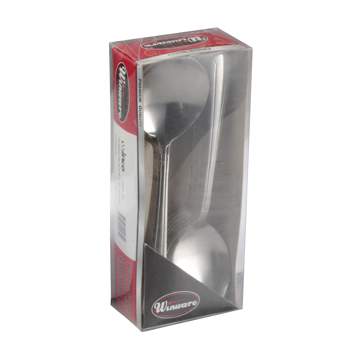 Winco 0081-04 6" Dominion Soup Bouillon Spoon, 18/0 stainless steel, vibro finish - 24/Pack