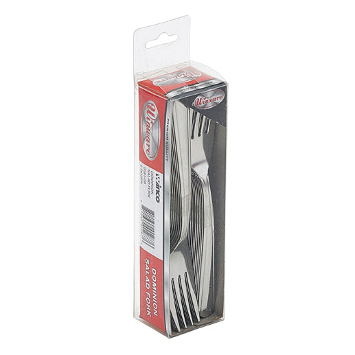 Winco 0081-06 Salad Fork, 6-1/8" 18/0 Stainless Steel Vibro Finish, Dominion Pack - 24/Pack