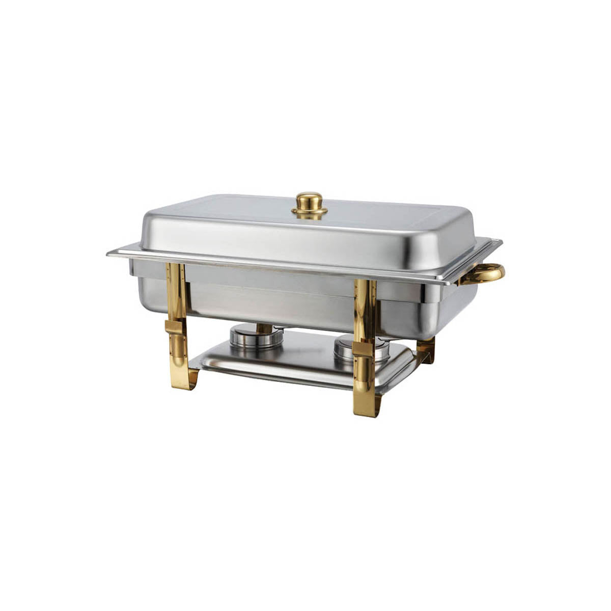 Winco 201 Malibu 8 Qt. Full Size Gold Accent Chafer | 8 qt = 2 gal