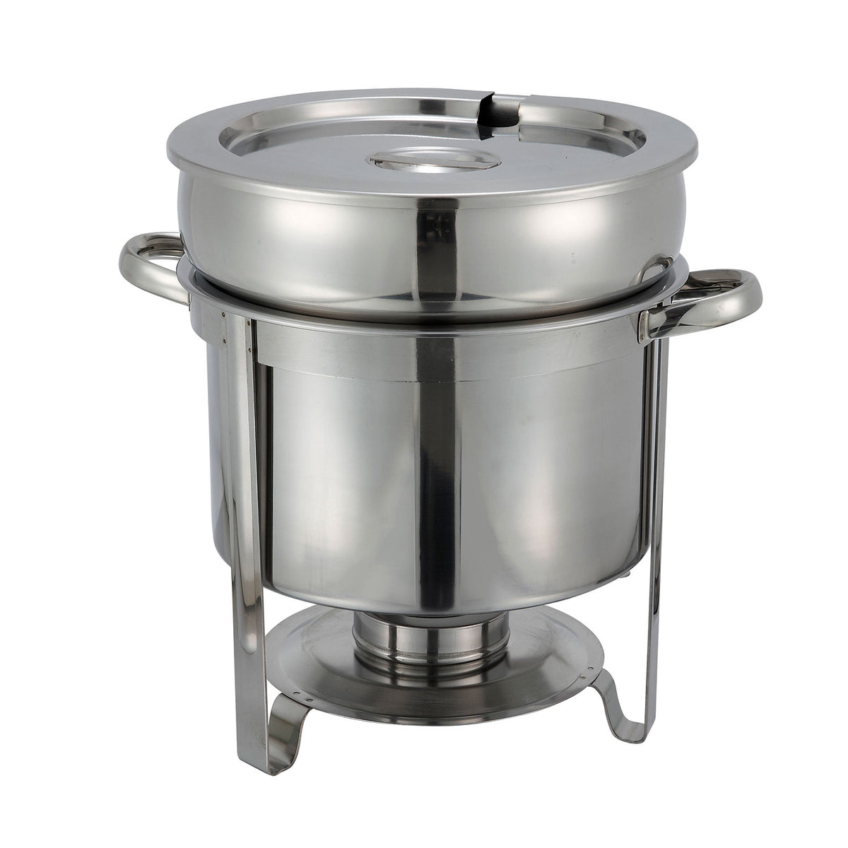 Winco 211 11 Qt. Round Stainless Steel Soup Chafer | 0" Wide