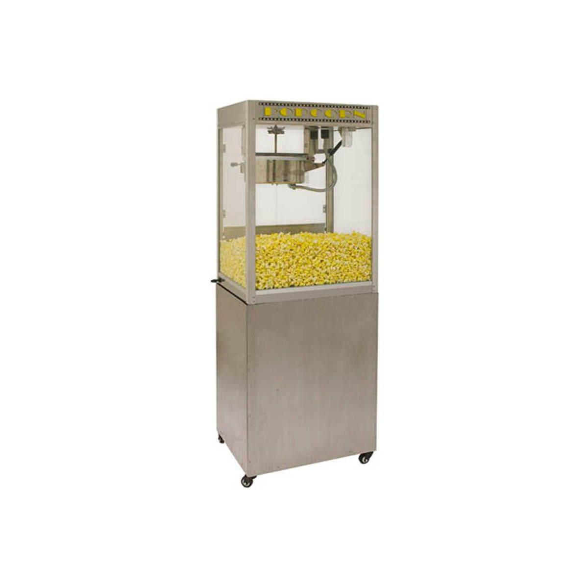 Winco 30087 Display Stand For Silver Screen 8-Oz. Popcorn Machines w/ 1 Shelf, Stainless Steel | 20" Wide