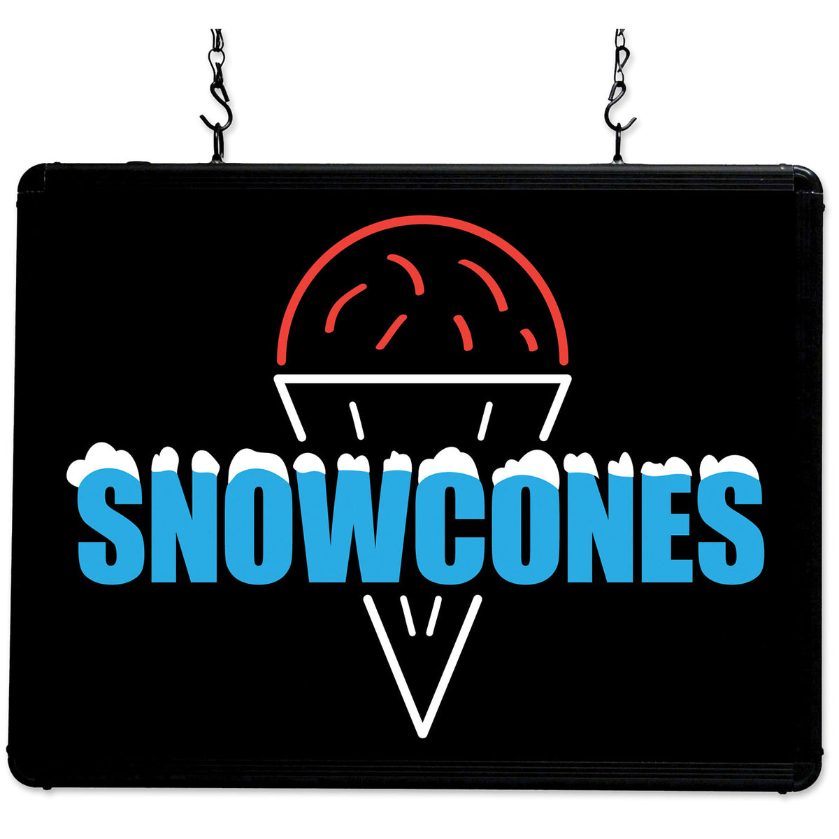 Winco 92003 Benchmark Ultra Bright Snow Cones Merchandising Sign LED | 17" Wide